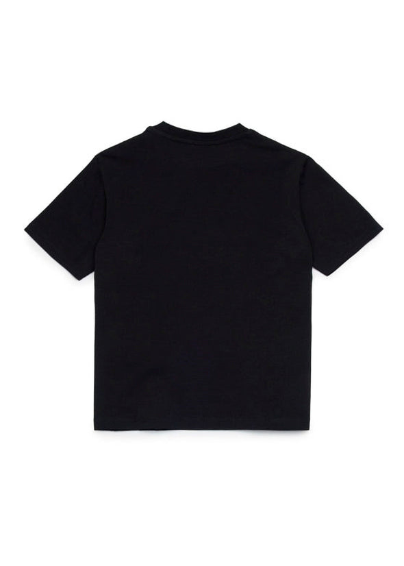 Diesel Kids T-shirt Nero con Logo Macro D per Bambini