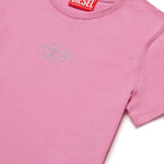 Diesel Kids T-Shirt con Oval D in Strass per Bambine (dettaglio)

