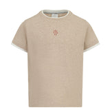 Eleventy Kids T-Shirt Avorio/Beige con Logo per Bambini