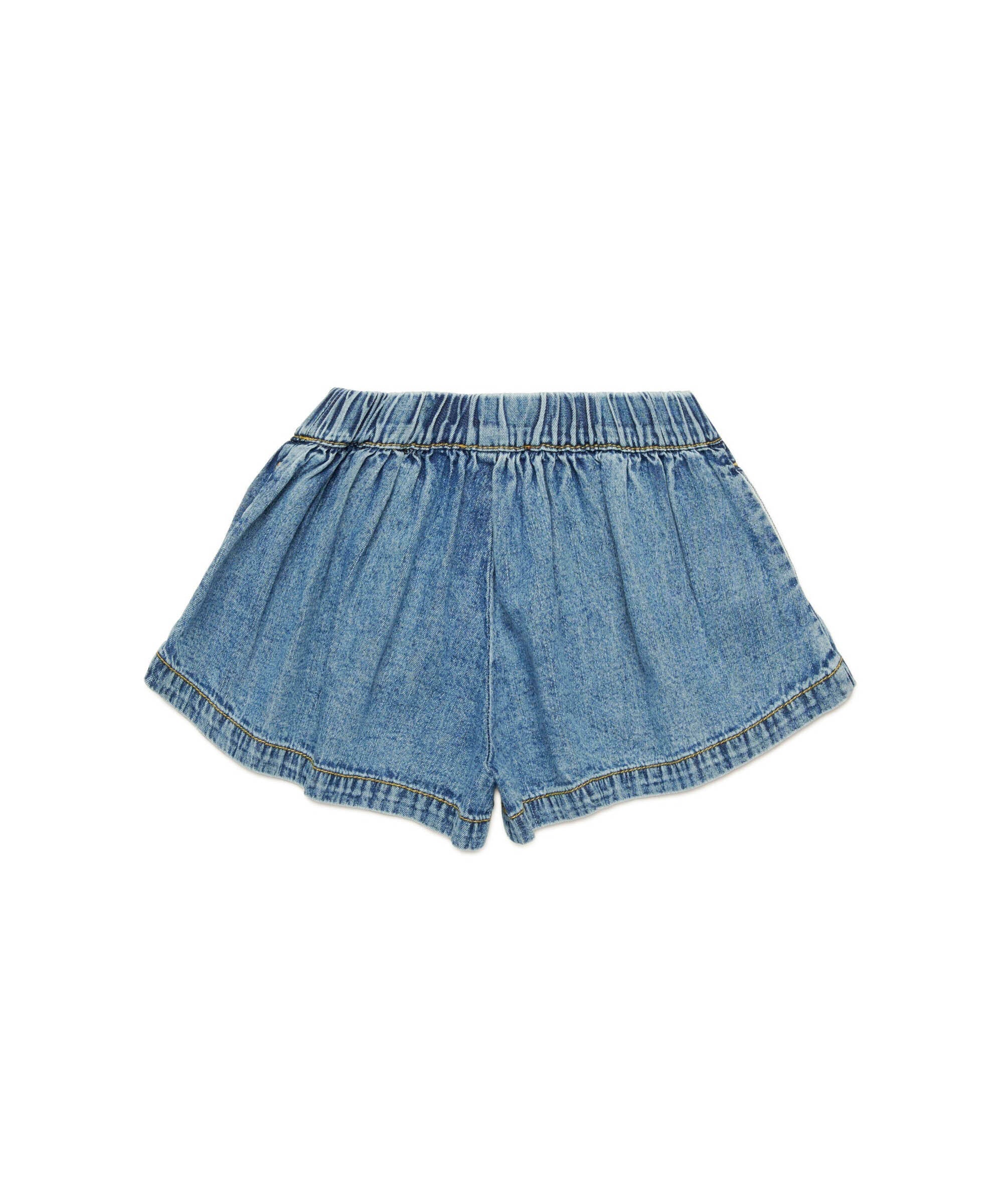Diesel Kids Short di Jeans con Logo Oval D per Neonate