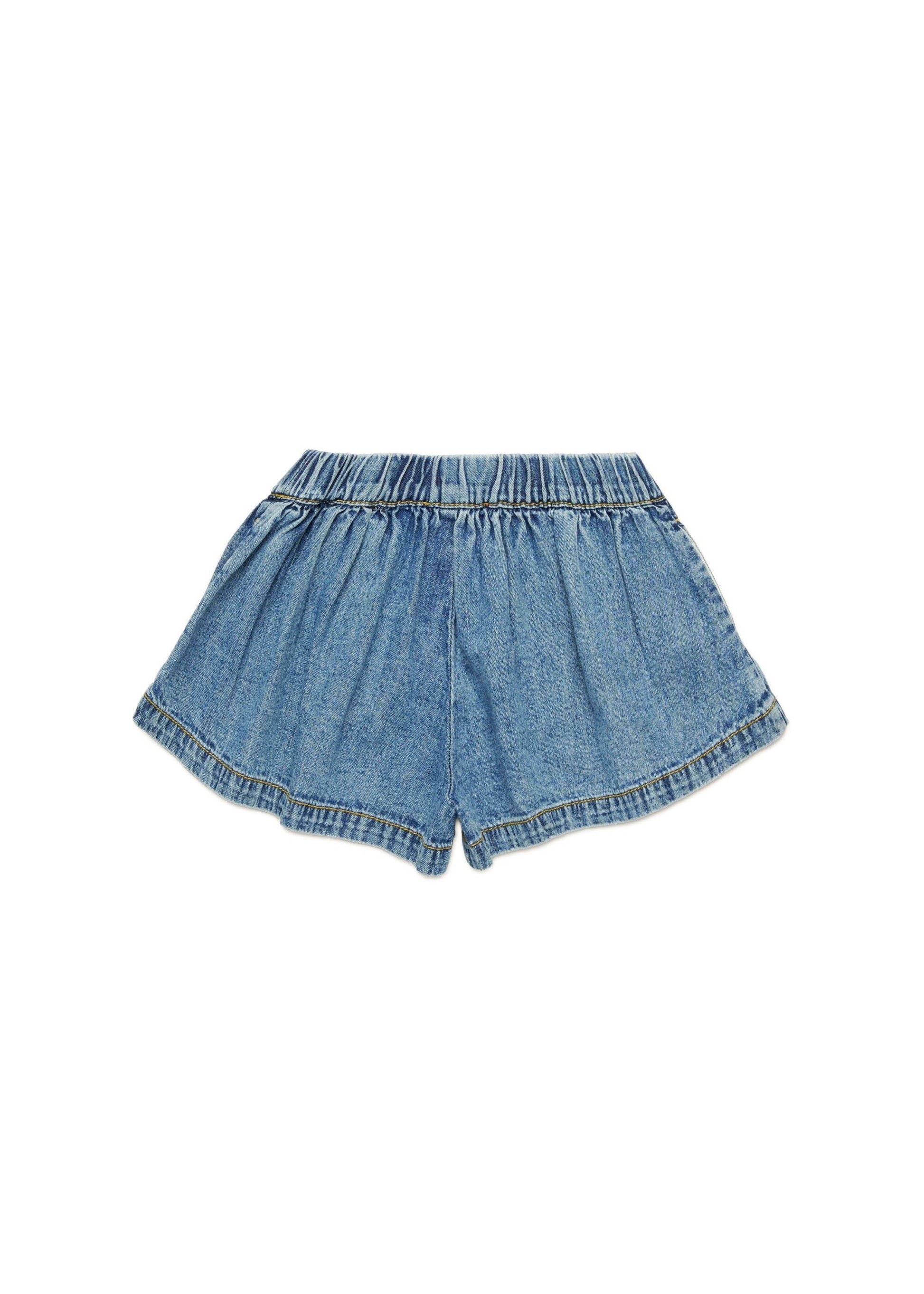Diesel Kids Short di Jeans con Logo Oval D per Neonate