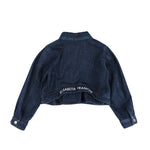 Elisabetta Franchi La Mia Bambina Giubbino in Denim Blu con Ricamo sul Retro per Neonate