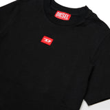 Diesel Kids T-shirt Nera con Ricamo Logo a Contrasto Unisex bini