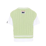 Msgm Kids T-Shirt con Gilet Bianco/Verde per Bambini