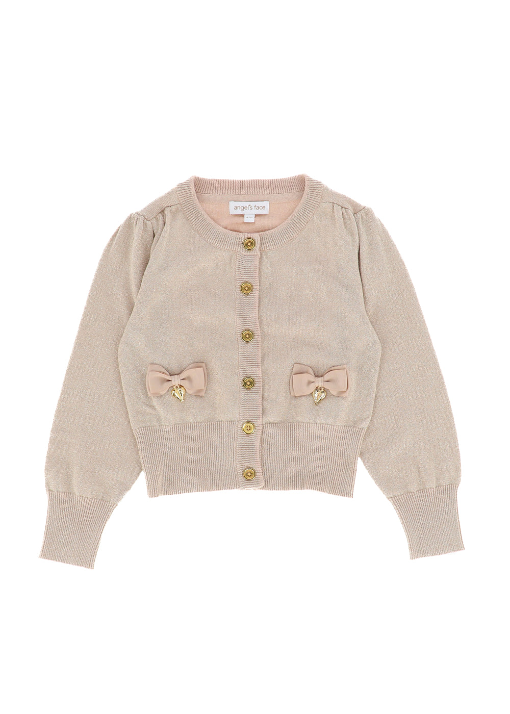 Angel's face Cardigan Beige con Fiocchi per Bambine