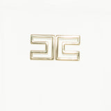 Elisabetta Franchi La Mia Bambina T-shirt Avorio con Logo Effetto Metallico Oro per Neonate