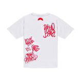 Sprayground Kids T-Shirt Bianco con Stampa a Contrasto Rosso per Bambini