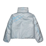Diesel Kids Piumino Bomber Collo Alto in Tessuto Tecnico Light Blue per Bambine
