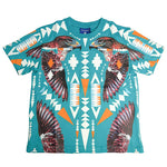 Marcelo Burlon County of Milan Kids T-Shirt Petrolio con Stampa per Bambini