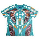 Marcelo Burlon County of Milan Kids T-Shirt Petrolio con Stampa per Bambini