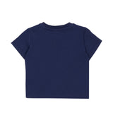 Moschino Kids T-Shirt Blue con Logo Teddy Bear per Neonati