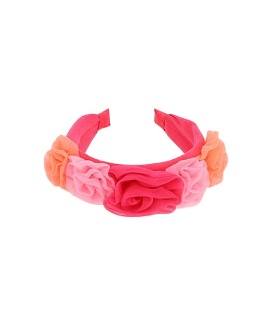 Angel's Face Cerchietto Fucsia con Tulle Rosie per Bambine