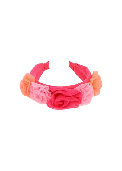 Angel's Face Cerchietto Fucsia con Tulle Rosie per Bambine