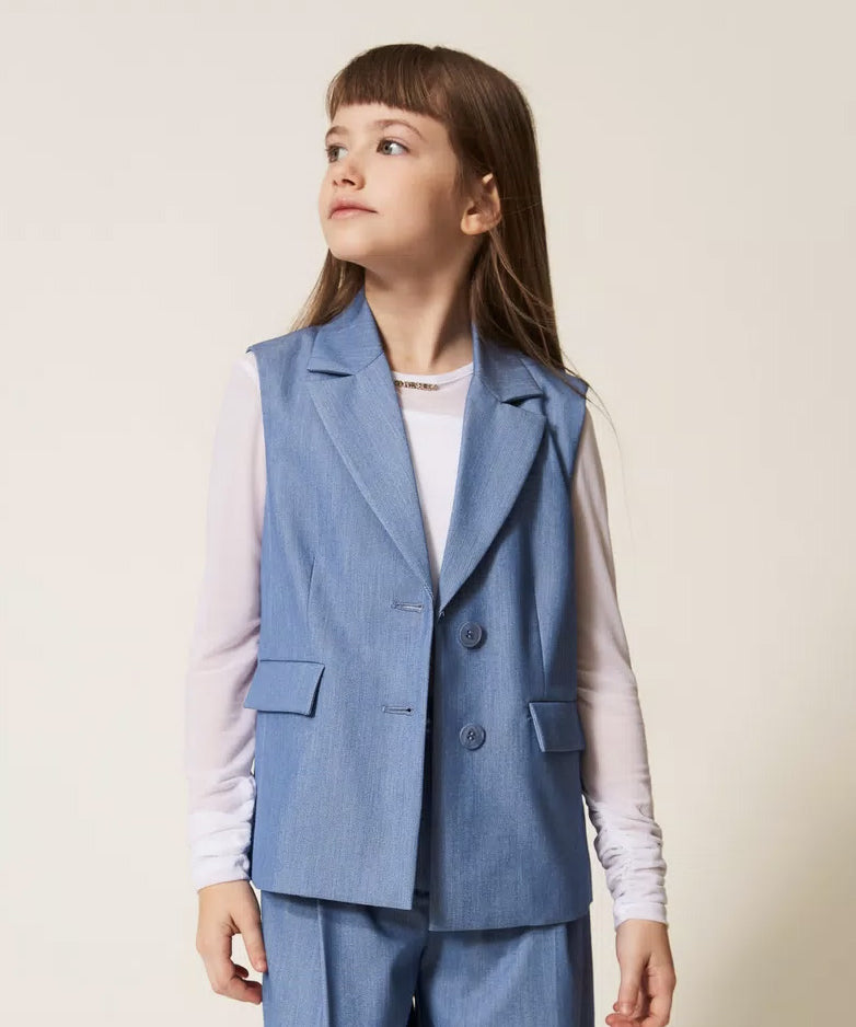Twinset Kids Gilet Cielo per Bambine
