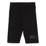 MSGM Kids Ciclista Nero con Ricamo Logo per Bambine (fronte)