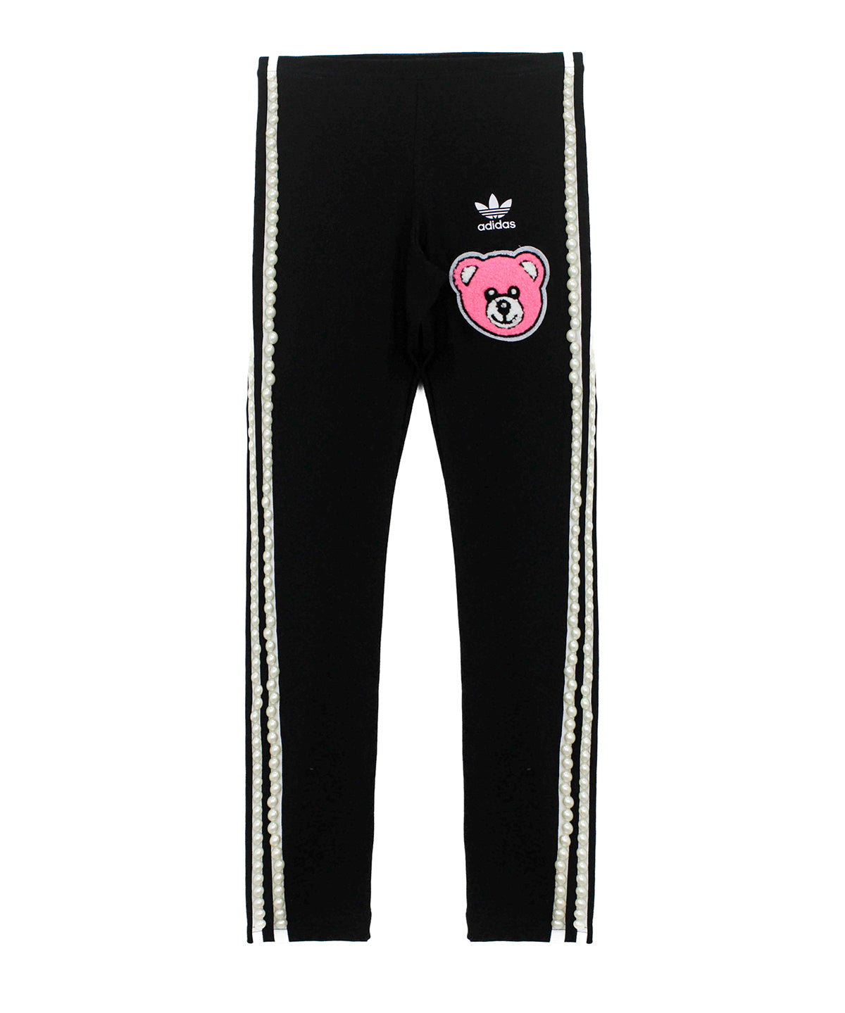 Adidas X Iconic Leggings Nero con Patch Bear e Perle per Bambine (fronte)