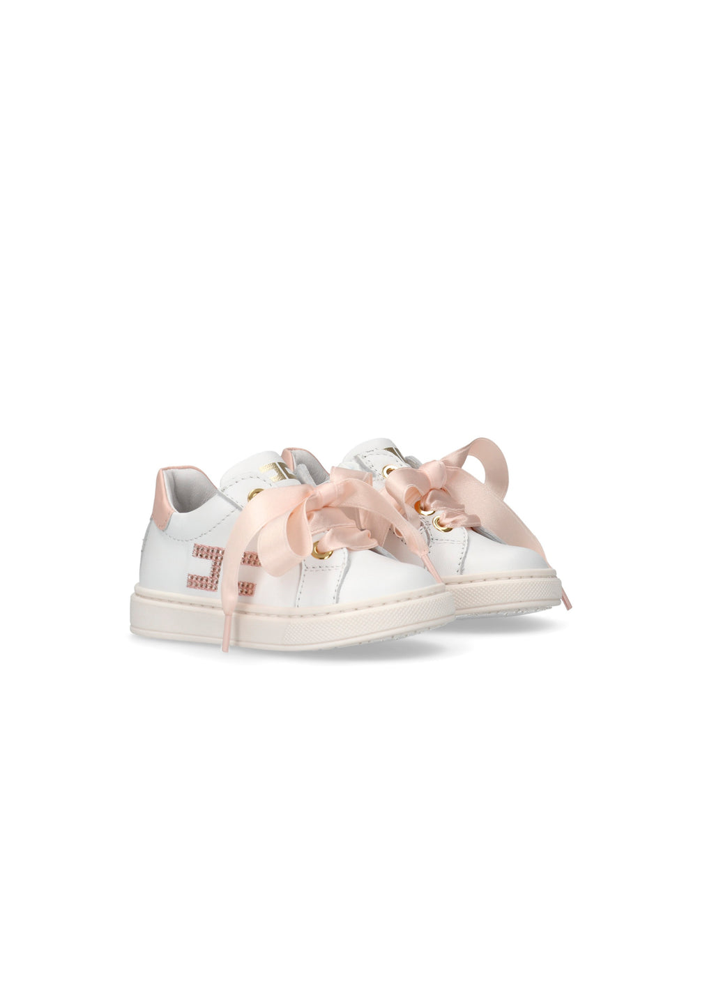 Elisabetta Franchi La Mia Bambina Sneakers Bianco/Rosa per Neonate