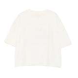 MSGM Kids T-Shirt Crema con Logo Lettring per Bambine