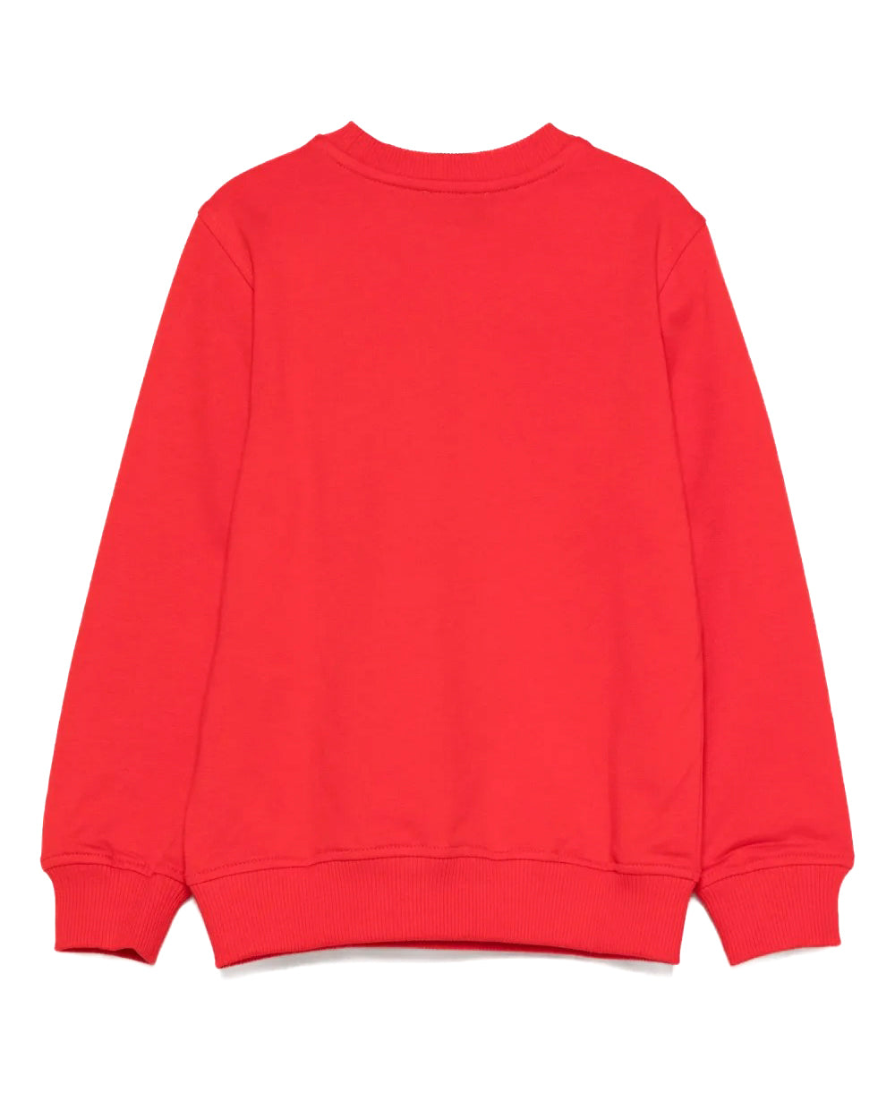Moschino Kids Felpa Girocollo Rossa con Patch Logo per Bambini