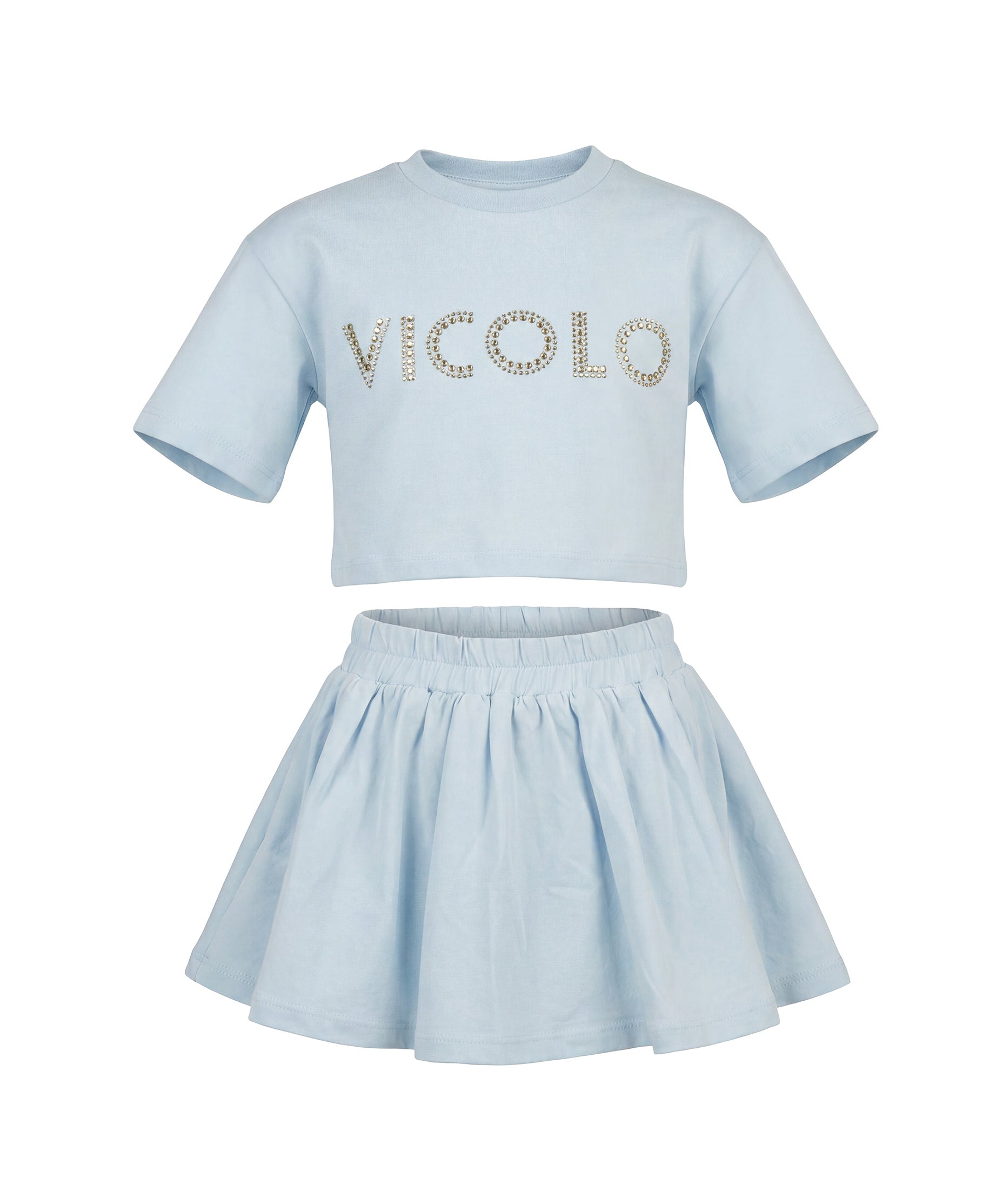 Vicolo Kids Completo Celeste con Logo Brillantinato per Bambine