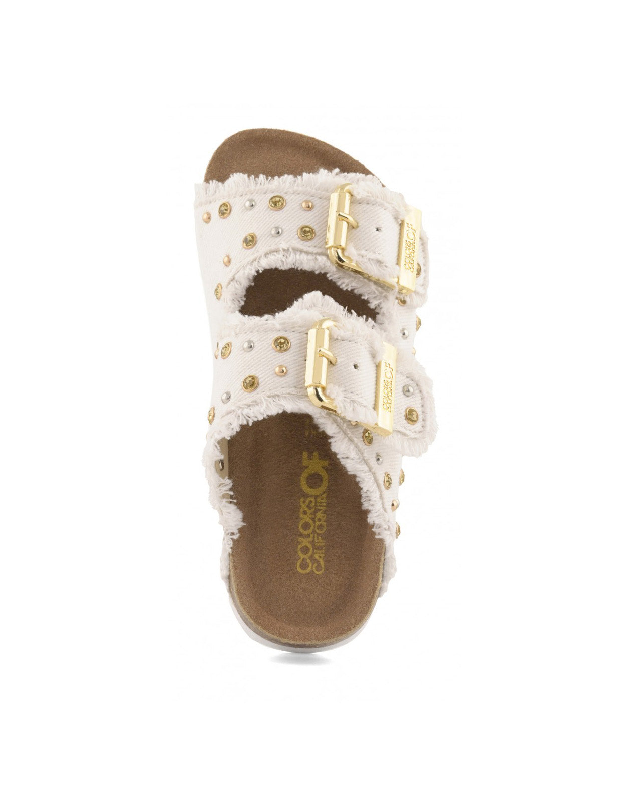 Colors of California Kids Sandalo Denim Panna con Strass per Bambine
