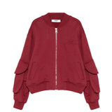 MSGM Kids Felpa con Zip Borgogna per Bambine
