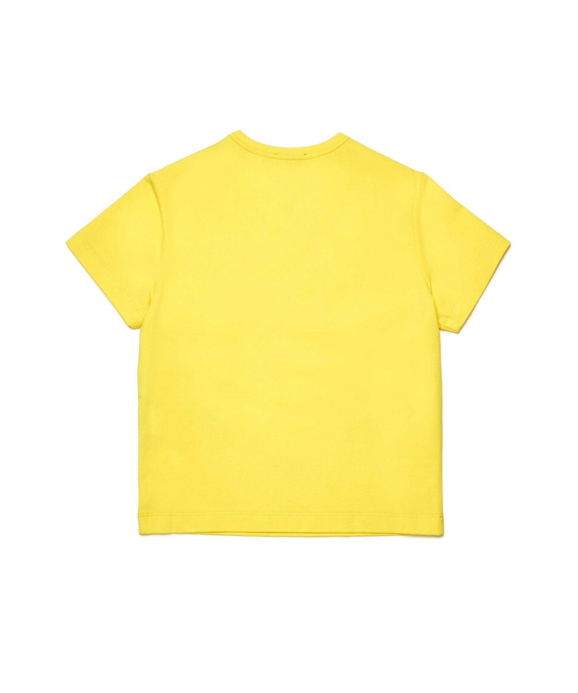 Diesel Kids T-shirt Gialla con Ricamo Oval D per Bambine (retro)
