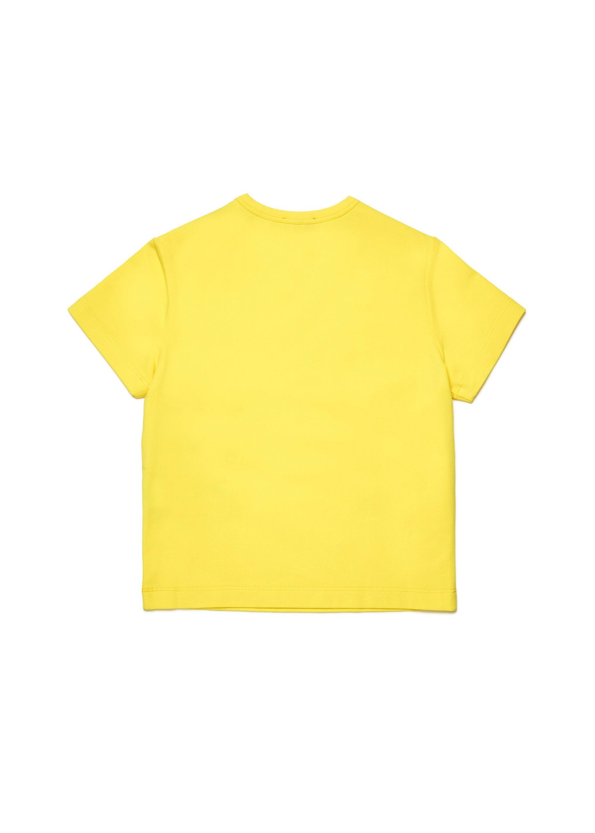 Diesel Kids T-shirt Gialla con Ricamo Oval D per Bambine (retro)