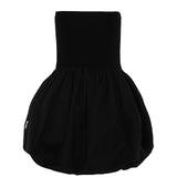 Palm Angels Kids Abito Nero con Logo per Bambine