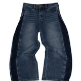 Vicolo Kids Jeans Blu Fit Gamba Svasata e Dettagli a Contrasto per Bambine