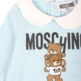 Moschino Kids Tutina Cielo con Stampa Logo Teddy Bear per Neonati (dettaglio)