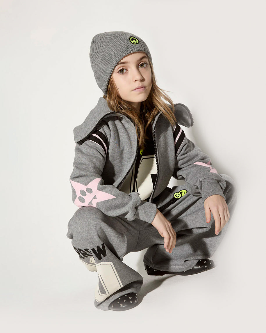 Barrow Kids Pantaloni Grigi con Fascia in Vita e Logo per Bambine