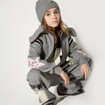 Barrow Kids Pantaloni Grigi con Fascia in Vita e Logo per Bambine