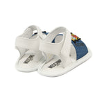 Moschino Kids Sandalo Bianco in Denim con Toppa per Neonati