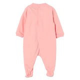 Moschino Kids Tutina Rosa con Stampa Logo Teddy Bear per Neonate