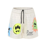 Barrow Kids Short Crema con Stampa e Strass per Bambine