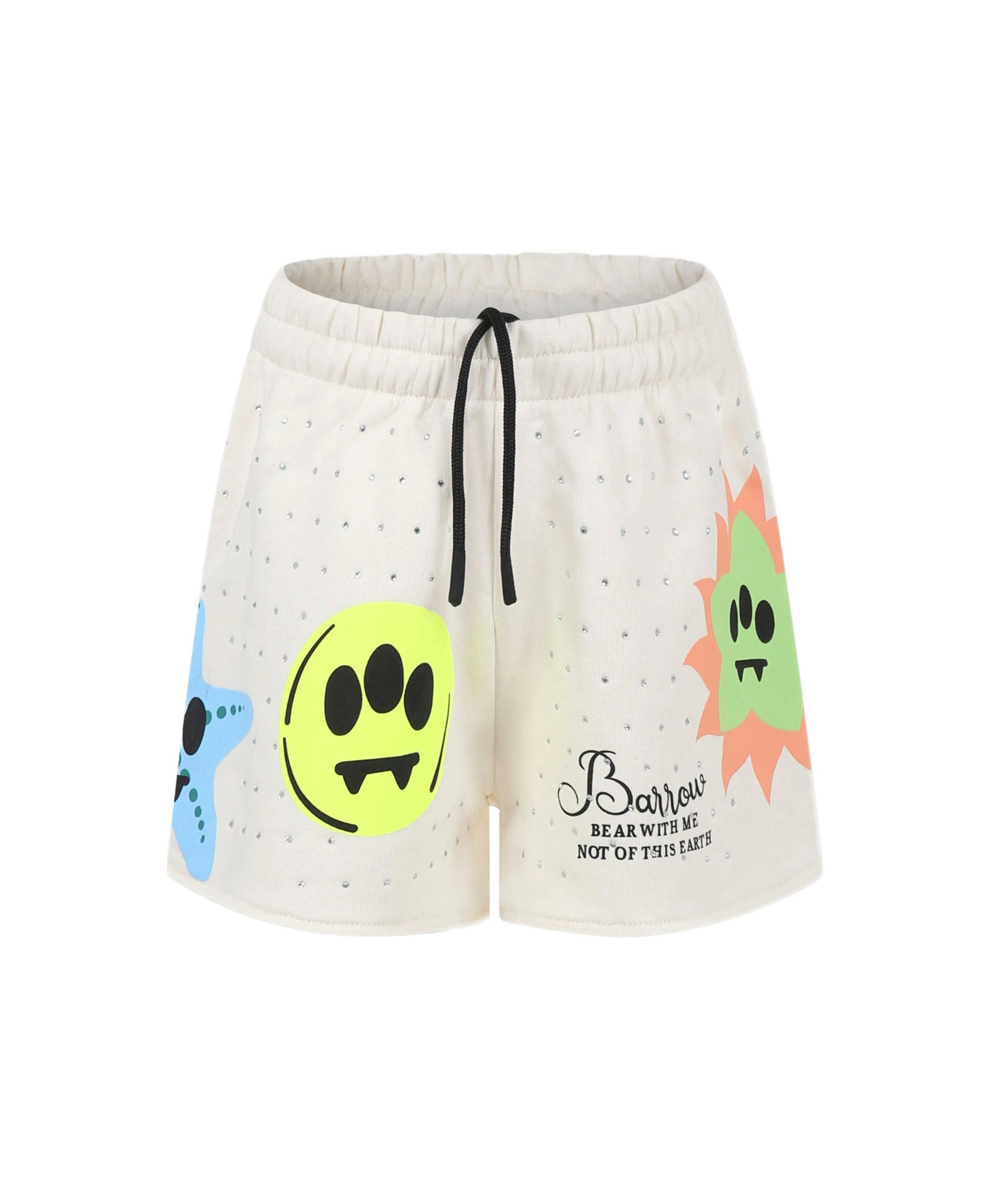 Barrow Kids Short Crema con Stampa e Strass per Bambine