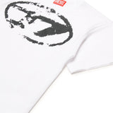 Diesel Kids White Used Effect T-shirt with Oval D