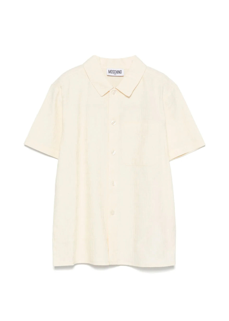 Moschino Kids Camicia Crema con Logo All-over per Bambini