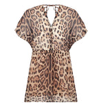 4Giveness Kids Copricostume Caftano Leopardato per Bambine