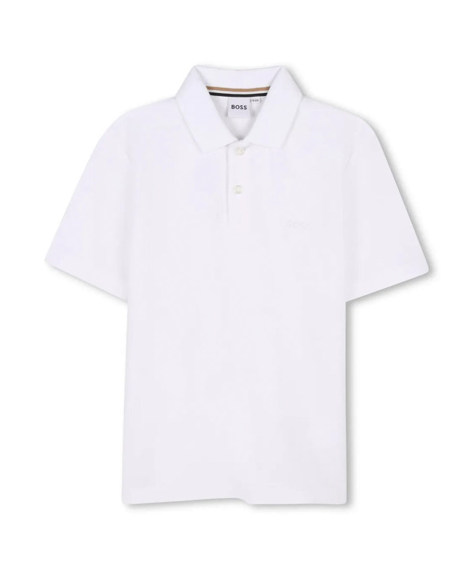 BOSS Kids Polo Bianca con Micrologo per Bambini