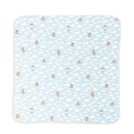 Moschino Kids Coperta Double-Face Celeste con Fantasia Logo per Neonati