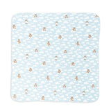 Moschino Kids Coperta Double-Face Celeste con Fantasia Logo per Neonati