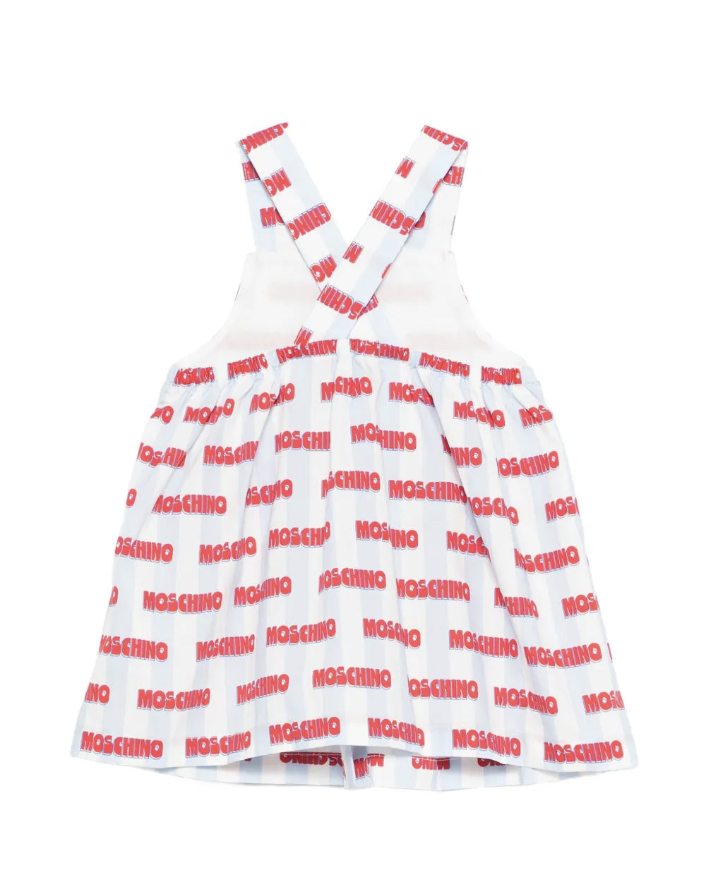Moschino Kids Abito Celeste con Stampa All-Over per Neonate