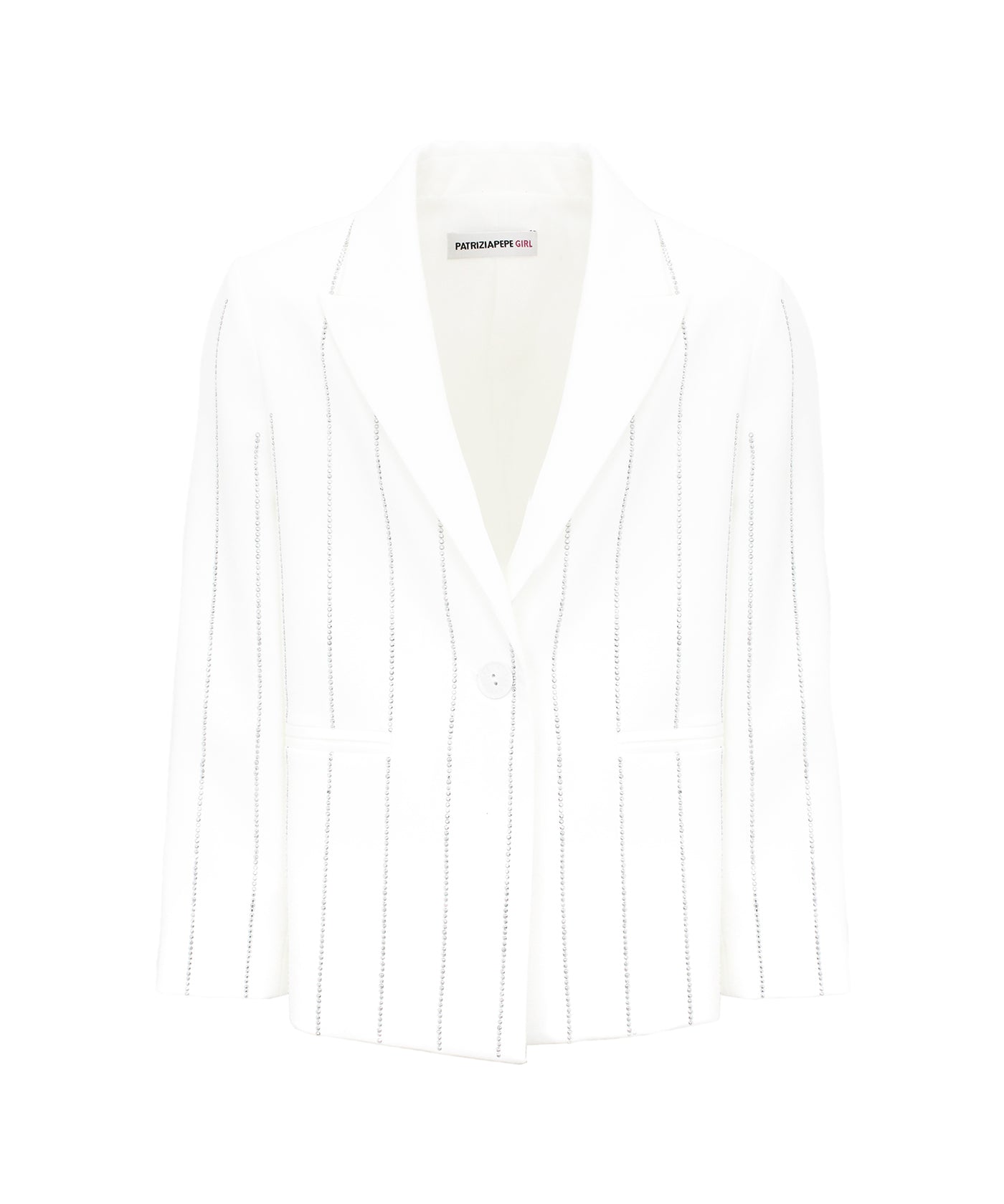 Patrizia Pepe Giacca Bianca con Strass per Bambine