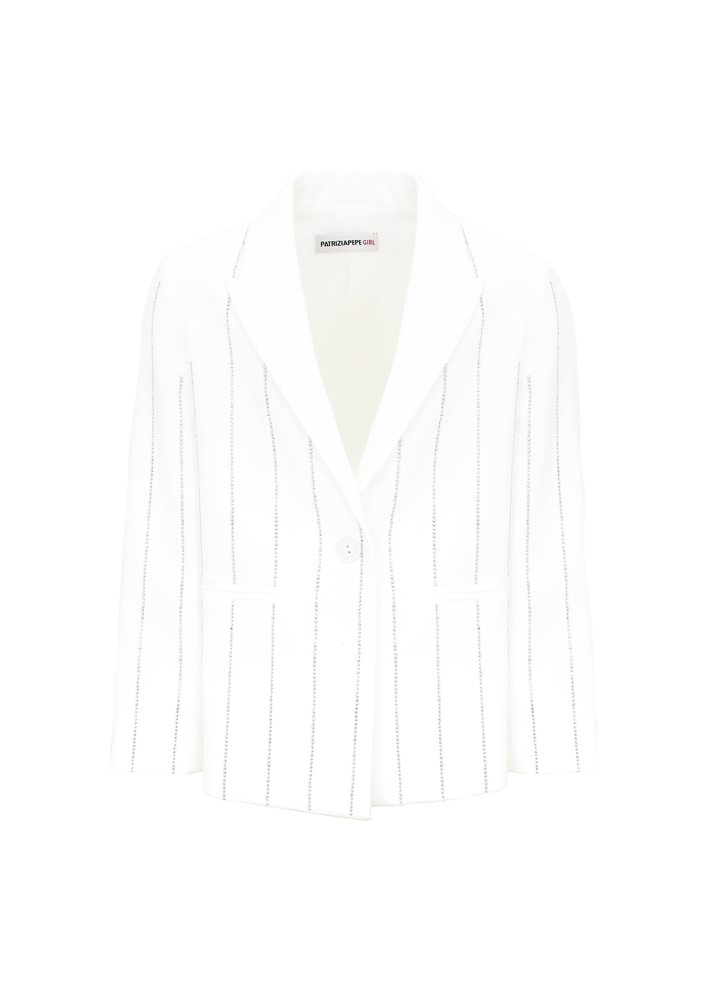 Patrizia Pepe Giacca Bianca con Strass per Bambine