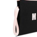 Msgm Kids Borsa Clutch Nera con Stampa Logo