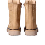 Elisabetta Franchi La Mia Bambina Anfibi Beige in Camoscio con Lacci e Logo per Bambine