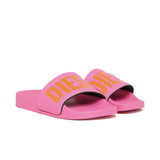 Diesel Kids Ciabatta Fucsia con Logo Arancione per Bambine