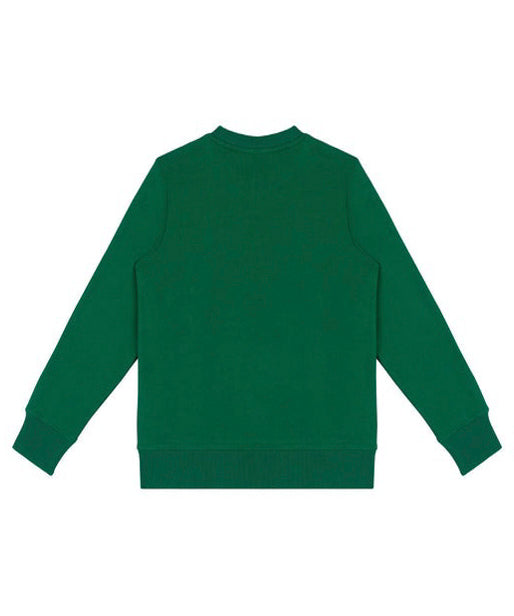 Moschino Kids Felpa Verde Girocollo con Logo Teddy Bear per Bambini (retro)